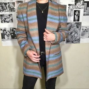 Striped Casual Corner Coat
